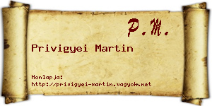 Privigyei Martin névjegykártya